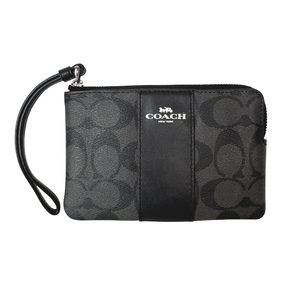Coach Signature‎ Canvas Corner Zip Wristlet